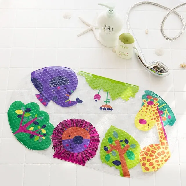 NEW Cute 20/Color Anti-Slip PVC Bathtub Mats Fish Animal With Sucker Kid's Bathroom Carpet Shower Bath Mat Soft Massage Pad