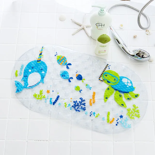 NEW Cute 20/Color Anti-Slip PVC Bathtub Mats Fish Animal With Sucker Kid's Bathroom Carpet Shower Bath Mat Soft Massage Pad