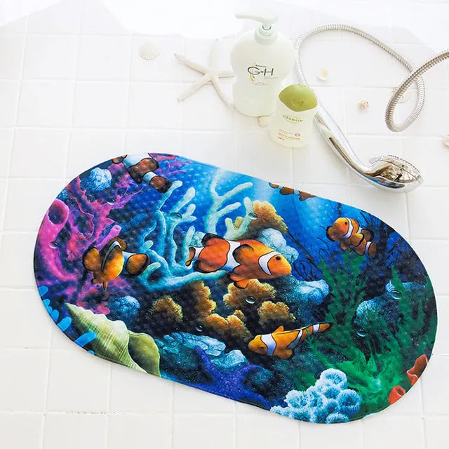 NEW Cute 20/Color Anti-Slip PVC Bathtub Mats Fish Animal With Sucker Kid's Bathroom Carpet Shower Bath Mat Soft Massage Pad