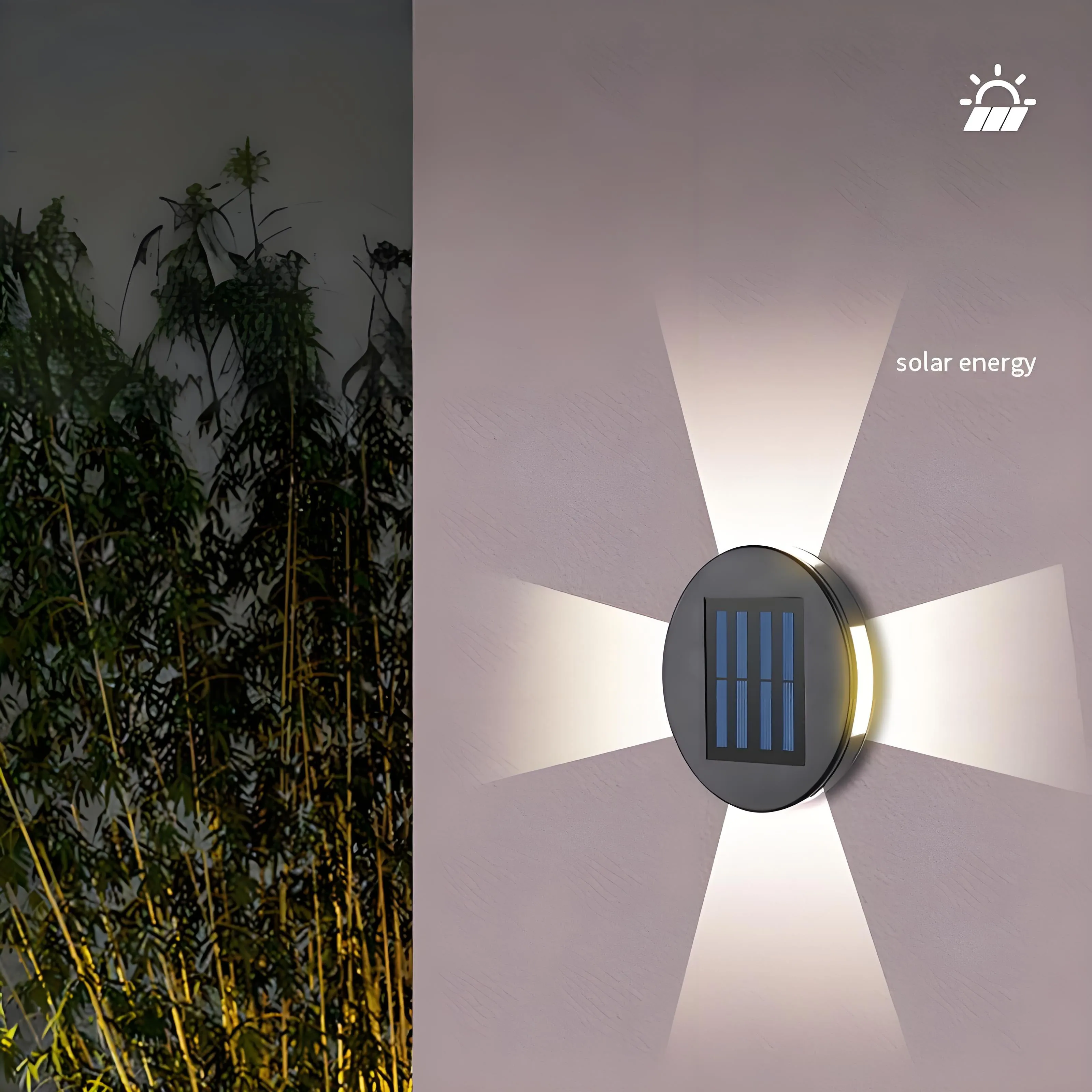 New Solar Wall Light – Waterproof 4-Sided Outdoor Garden & Courtyard Night Light