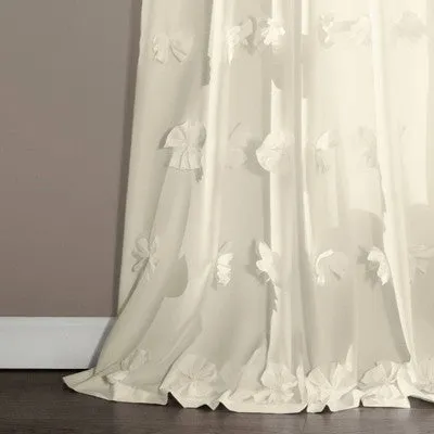 Open Box - 84"x54" Riley Sheer Window Curtain Ivory - Lush Décor
