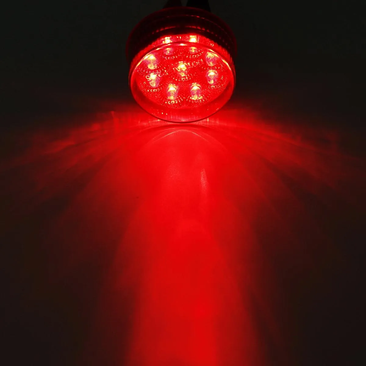 Partsam 8 Pcs Red 9 LED Light Trailer 2" Round Marker Light w Reflector Sleeper Light, Faceted 2 Inch Round Led Trailer Lights, Sealed 2 Inch Round Led Marker Lights with Mini Reflectors
