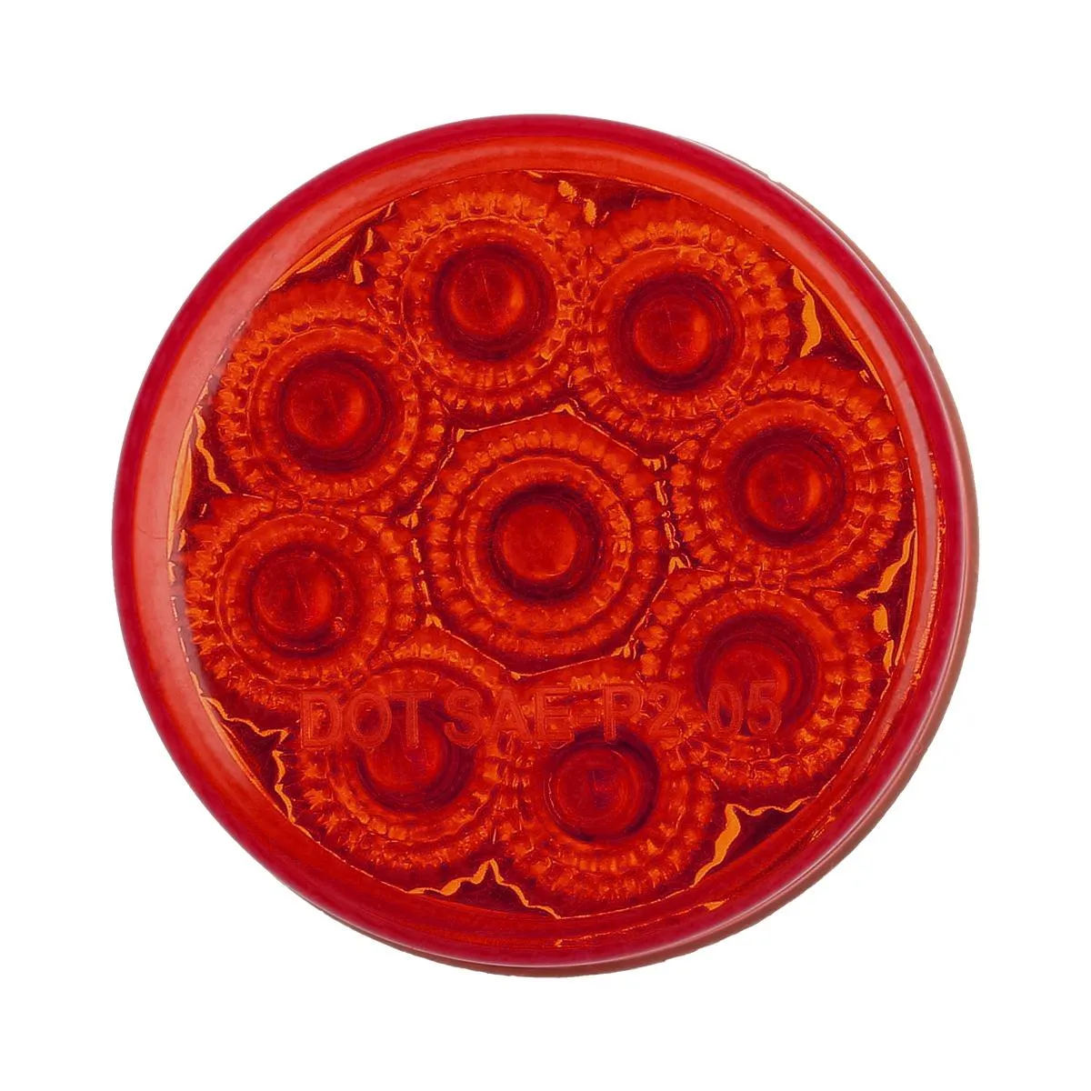 Partsam 8 Pcs Red 9 LED Light Trailer 2" Round Marker Light w Reflector Sleeper Light, Faceted 2 Inch Round Led Trailer Lights, Sealed 2 Inch Round Led Marker Lights with Mini Reflectors