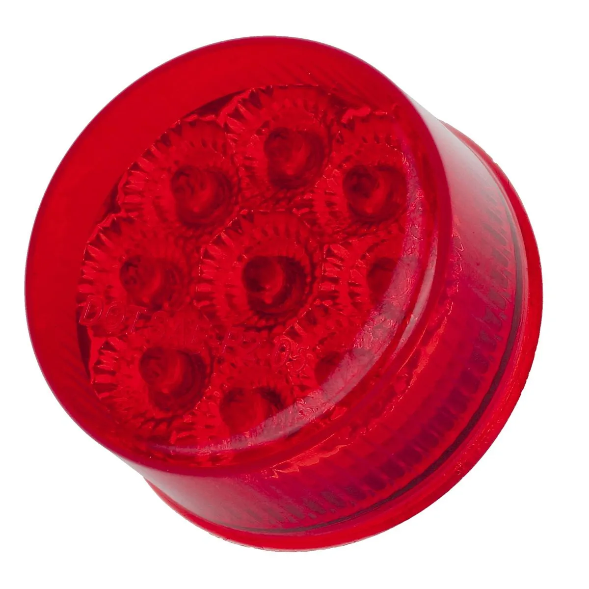Partsam 8 Pcs Red 9 LED Light Trailer 2" Round Marker Light w Reflector Sleeper Light, Faceted 2 Inch Round Led Trailer Lights, Sealed 2 Inch Round Led Marker Lights with Mini Reflectors