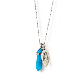 Pendant Necklace Silver | Blue Howlite