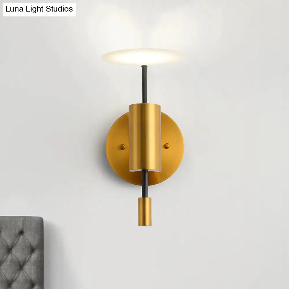 Postmodern Brass Tube Wall Mounted LED Sconce Lamp