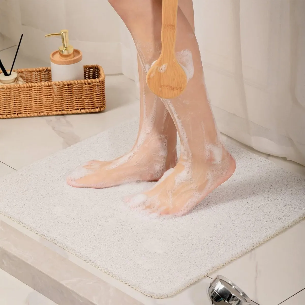 Quick-Dry Loofah Shower Mat - Non-Slip, Super Soft, and Mold-Resistant