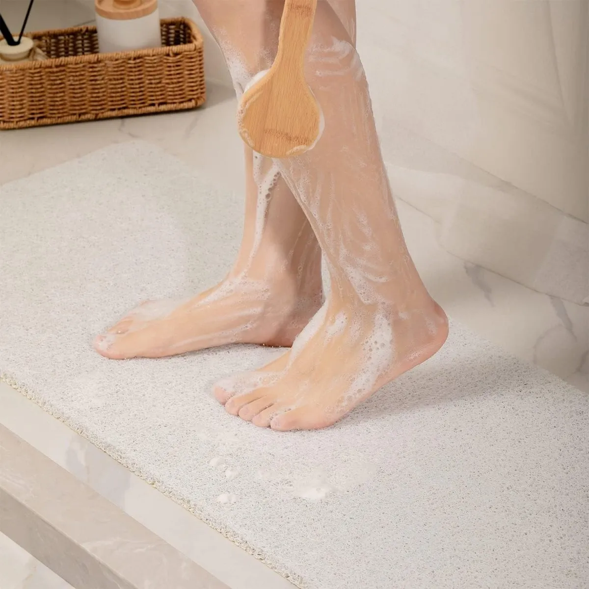 Quick-Dry Loofah Shower Mat - Non-Slip, Super Soft, and Mold-Resistant