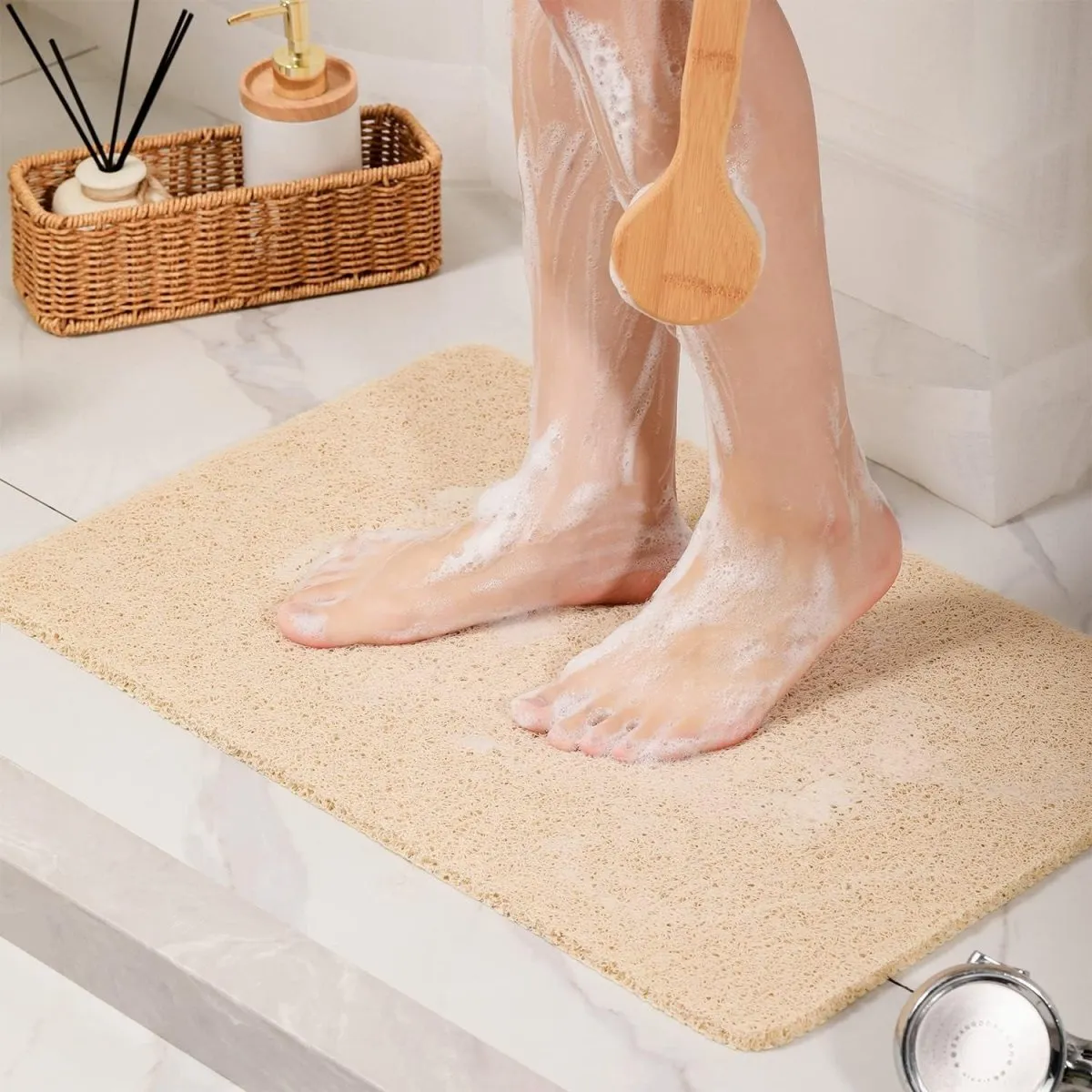 Quick-Dry Loofah Shower Mat - Non-Slip, Super Soft, and Mold-Resistant