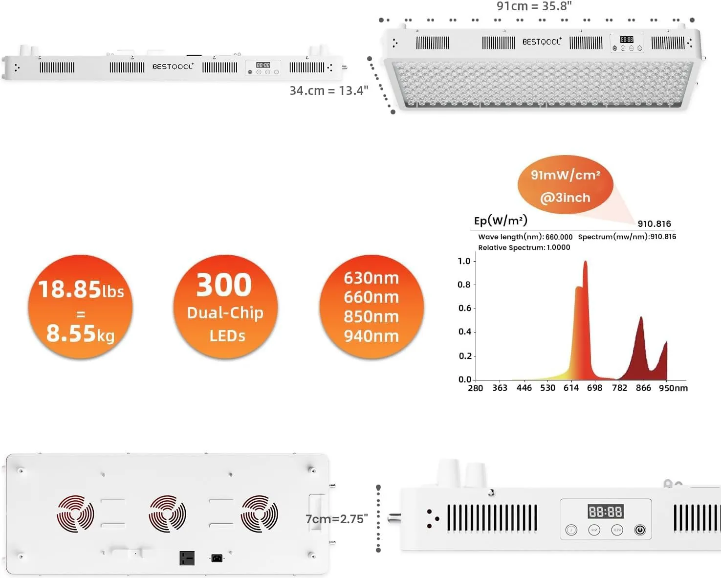 Red Light & Near Infrared Therapy Device for Full-Body Coverage