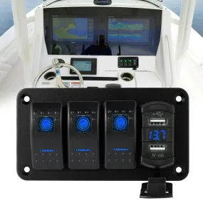 Rocker  Switch  Panel Dual Usb  Voltage Digital Display Panel Car