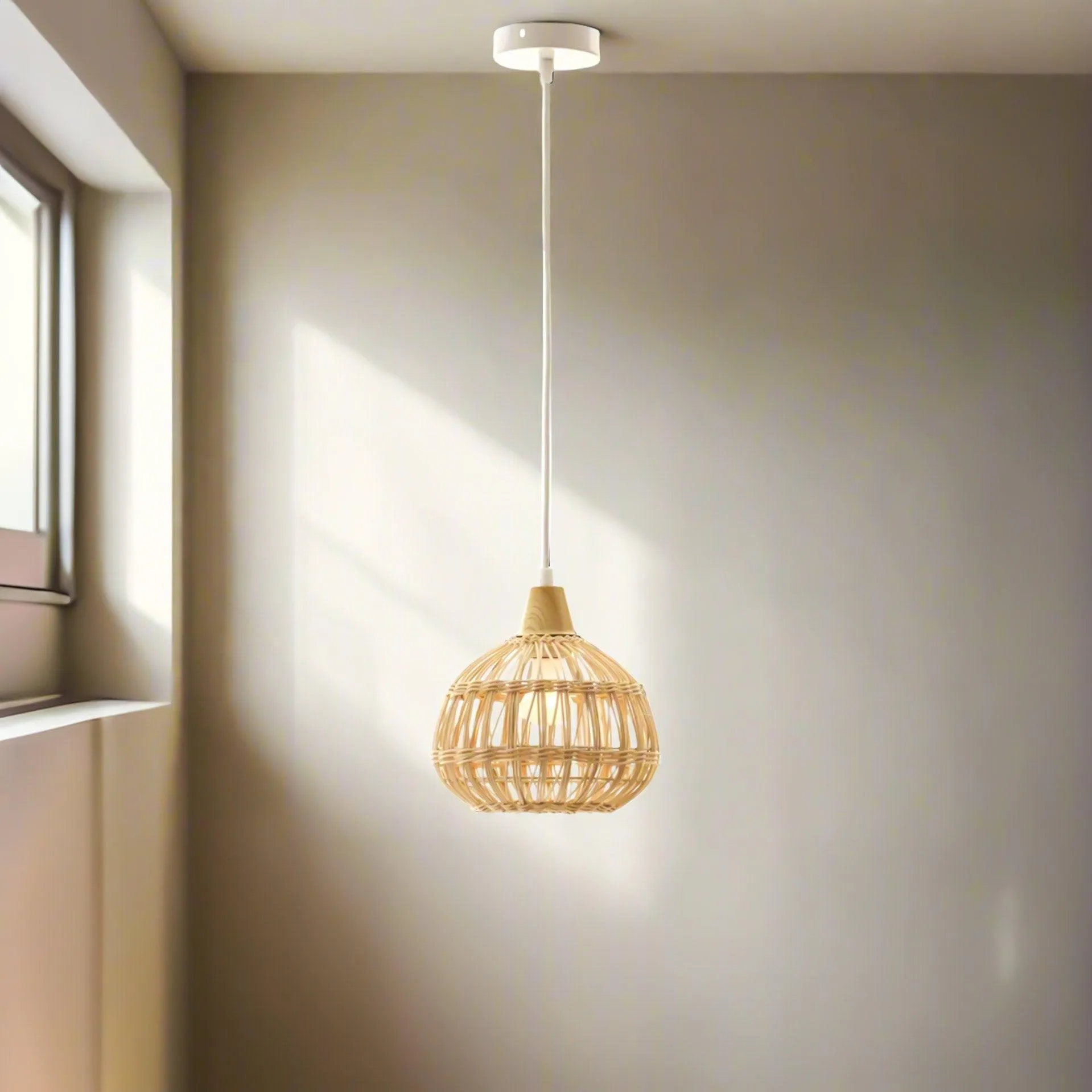 Sadie Natural Rattan Pendant Light - Natural, PL0312