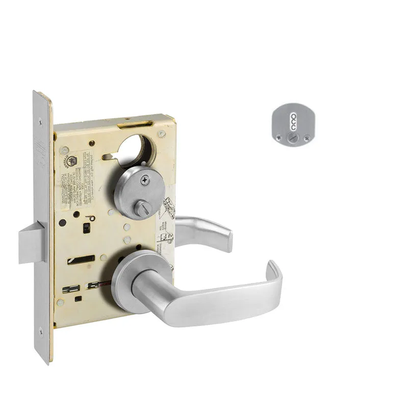Sargent 49-8265-LL-US26D Privacy, Bedroom or Bath Mortise Lock, L Rose, L Lever, with Occupancy Indicator, Field Reversible, Satin Chrome