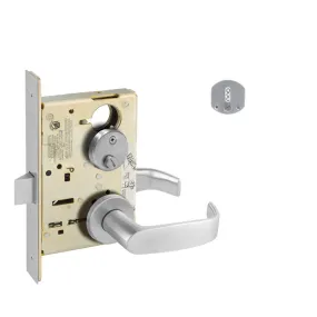 Sargent 49-8265-LL-US26D Privacy, Bedroom or Bath Mortise Lock, L Rose, L Lever, with Occupancy Indicator, Field Reversible, Satin Chrome