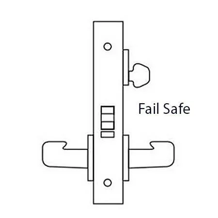 Sargent 60-8271-24V-LNMI-26D Electric Mortise Lock, Fail Secure, 24V, LFIC Less Core, LN Rose, MI Lever, Field Reversible, Satin Chrome