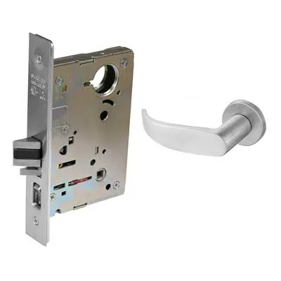 Sargent 70-8270-24V-LNP-26D Electric Mortise Lock, Fail Safe, 24V, SFIC Less Core, LN Rose, P Lever, Field Reversible, Satin Chrome