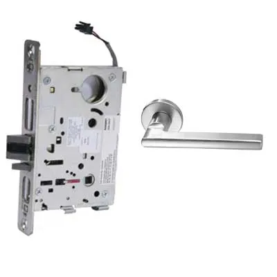 Sargent 70-RX-8270-12V-LNMD-26D Electric Mortise Lock, Fail Safe, Request to Exit, 12V, SFIC Less Core, LN Rose, MD Lever, Satin Chrome