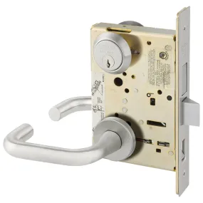 Sargent 8246-LNJ Dormitory or Exit Mortise Lock, J-Lever, LN-Rose, Field Reversible, Conventional Cylinder, LA Keyway, Keyed Random, [2] Keys