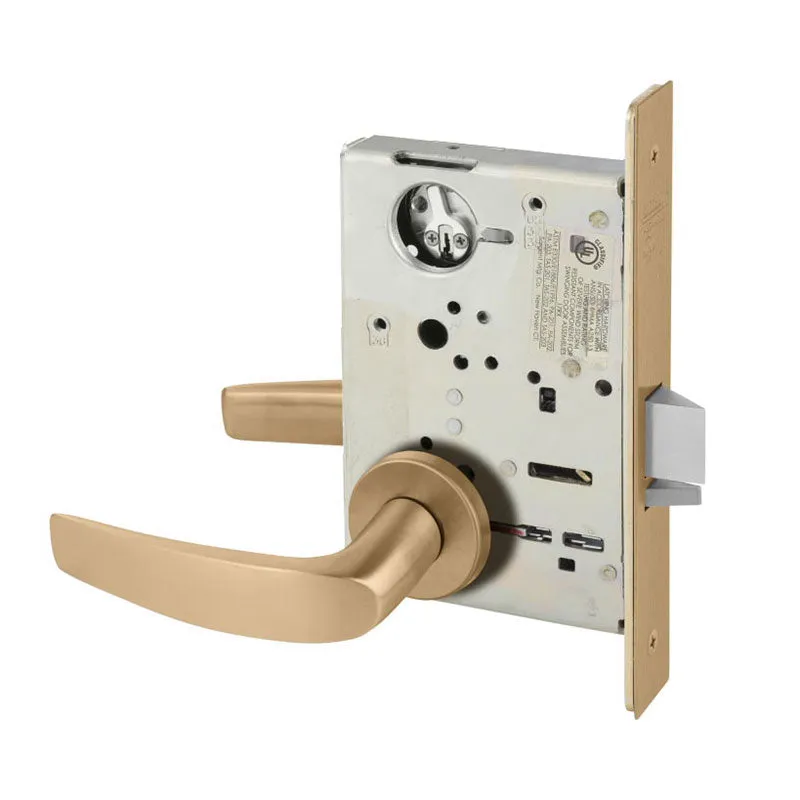Sargent 8265-LNB Privacy Bedroom or Bath Mortise Lock, B - Lever, LN - Rose, Field Reversible, Grade 1