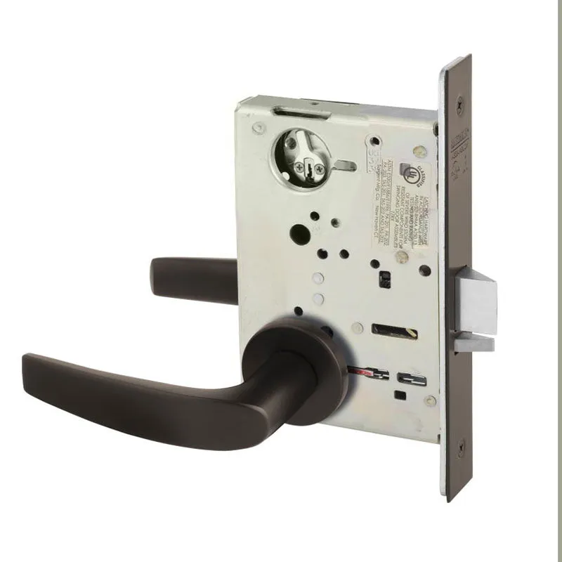 Sargent 8265-LNB Privacy Bedroom or Bath Mortise Lock, B - Lever, LN - Rose, Field Reversible, Grade 1