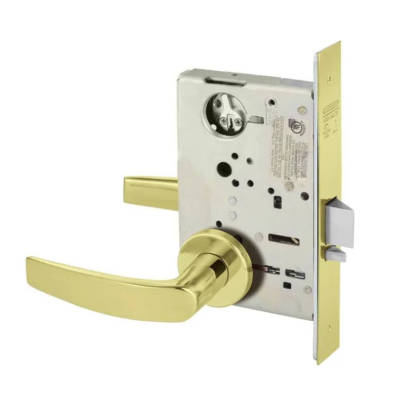 Sargent 8265-LNB Privacy Bedroom or Bath Mortise Lock, B - Lever, LN - Rose, Field Reversible, Grade 1