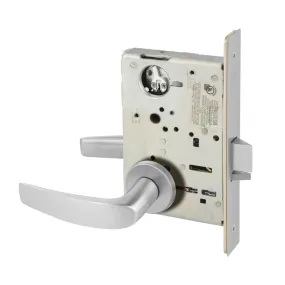 Sargent 8265-LNB Privacy Bedroom or Bath Mortise Lock, B - Lever, LN - Rose, Field Reversible, Grade 1
