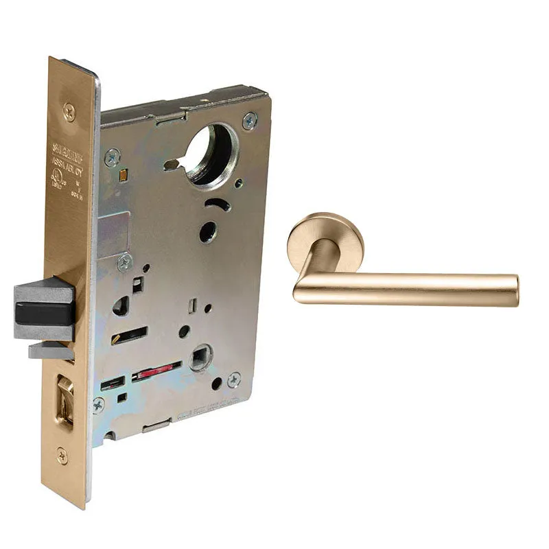 Sargent LC-8205-LNMI Office or Entry Mortise Lock, MI - Lever, LN - Rose, Field Reversible, Less Cylinder
