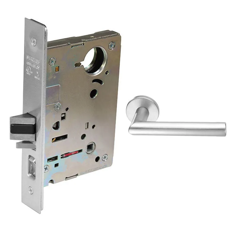 Sargent LC-8205-LNMI Office or Entry Mortise Lock, MI - Lever, LN - Rose, Field Reversible, Less Cylinder