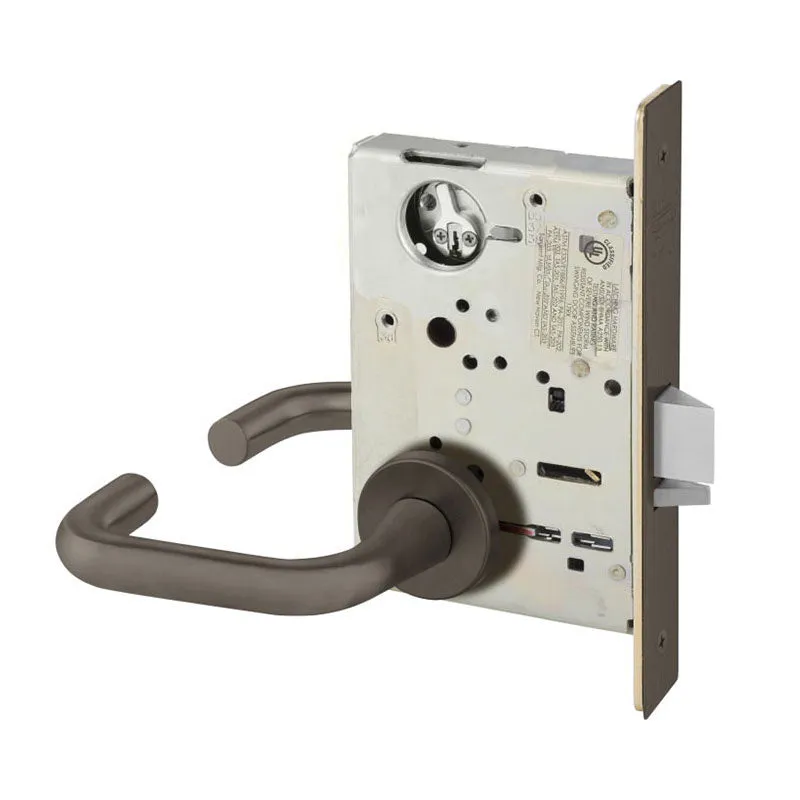 Sargent LC-8225-LNJ Dormitory or Exit Mortise Lock, J - Lever, LN - Rose, Field Reversible, Less Cylinder