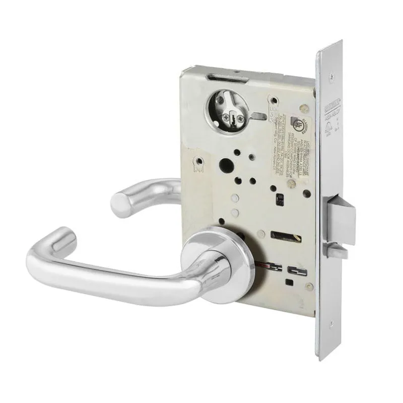 Sargent LC-8225-LNJ Dormitory or Exit Mortise Lock, J - Lever, LN - Rose, Field Reversible, Less Cylinder
