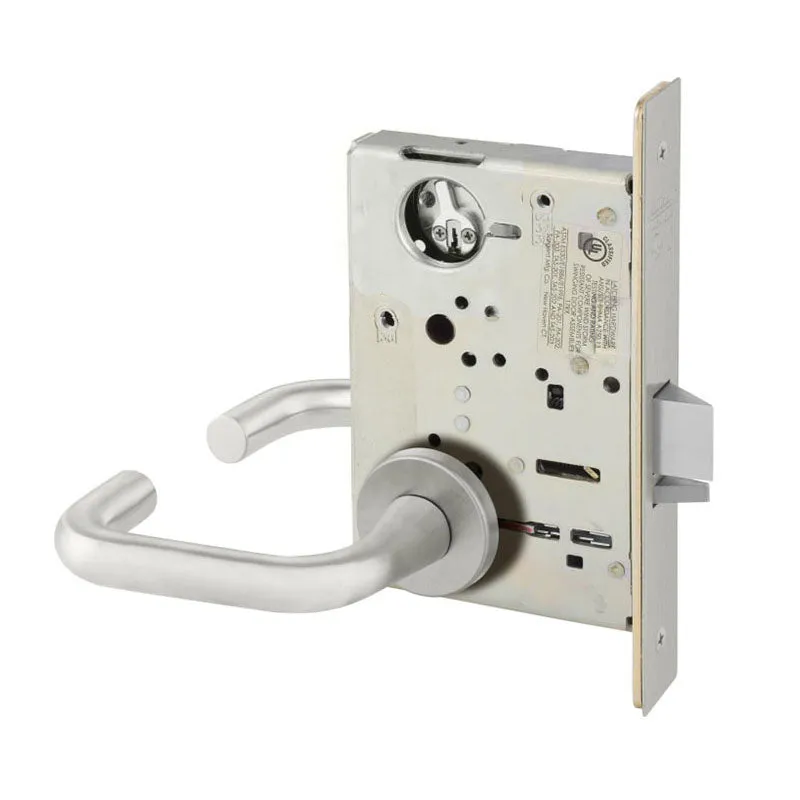 Sargent LC-8225-LNJ Dormitory or Exit Mortise Lock, J - Lever, LN - Rose, Field Reversible, Less Cylinder