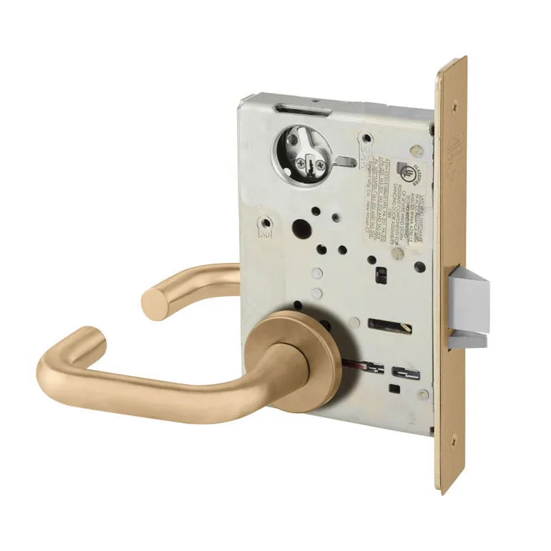 Sargent LC-8225-LNJ Dormitory or Exit Mortise Lock, J - Lever, LN - Rose, Field Reversible, Less Cylinder