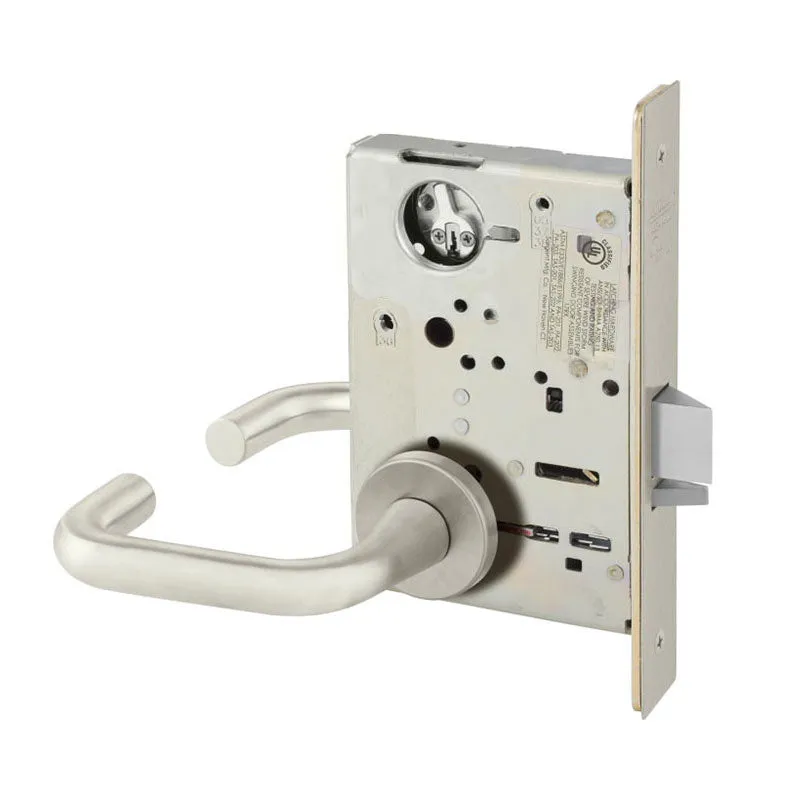 Sargent LC-8225-LNJ Dormitory or Exit Mortise Lock, J - Lever, LN - Rose, Field Reversible, Less Cylinder