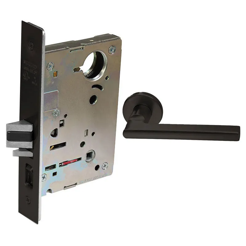 Sargent LC-8225-LNMD Dormitory or Exit Mortise Lock, MD - Lever, LN - Rose, Field Reversible, Less Cylinder