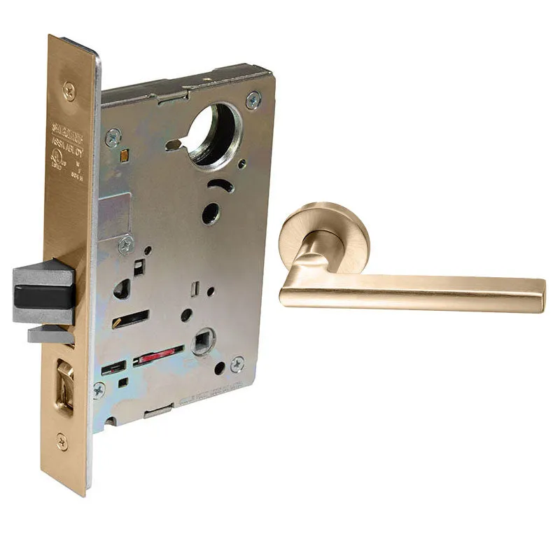Sargent LC-8225-LNMD Dormitory or Exit Mortise Lock, MD - Lever, LN - Rose, Field Reversible, Less Cylinder