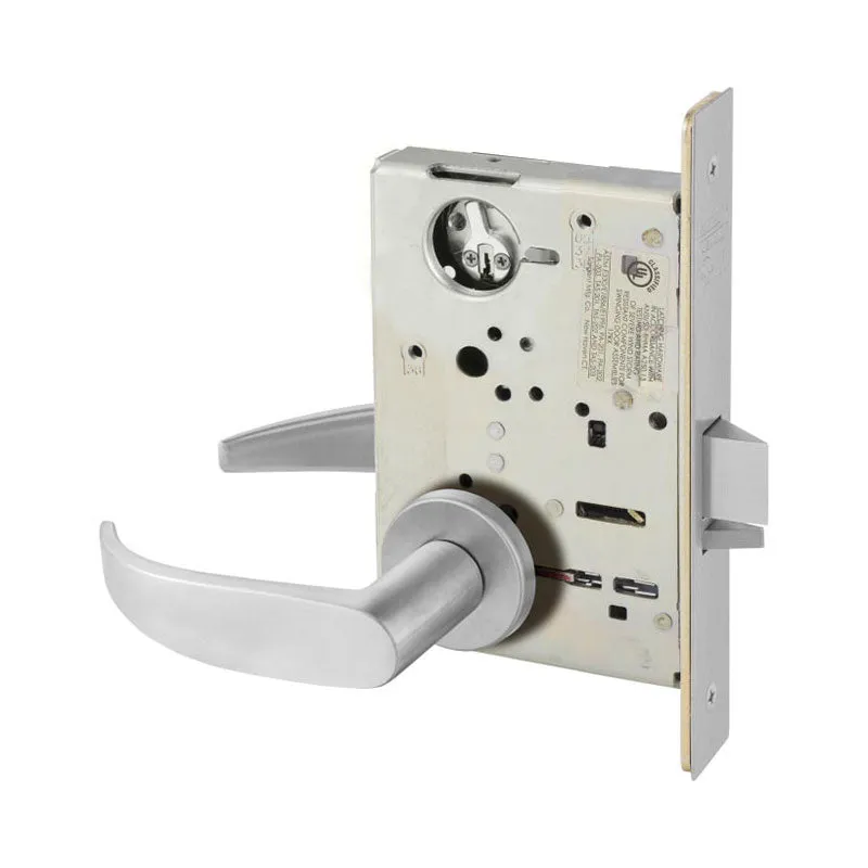 Sargent LC-8225-LNP Dormitory or Exit Mortise Lock, P - Lever, LN - Rose, Field Reversible, Less Cylinder