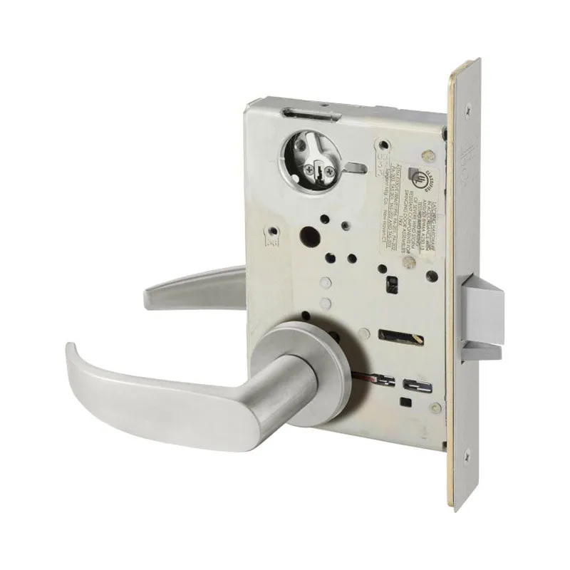 Sargent LC-8225-LNP Dormitory or Exit Mortise Lock, P - Lever, LN - Rose, Field Reversible, Less Cylinder