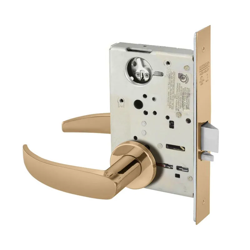 Sargent LC-8225-LNP Dormitory or Exit Mortise Lock, P - Lever, LN - Rose, Field Reversible, Less Cylinder