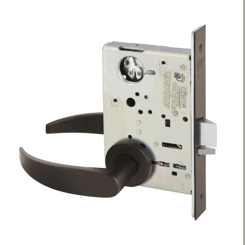 Sargent LC-8225-LNP Dormitory or Exit Mortise Lock, P - Lever, LN - Rose, Field Reversible, Less Cylinder