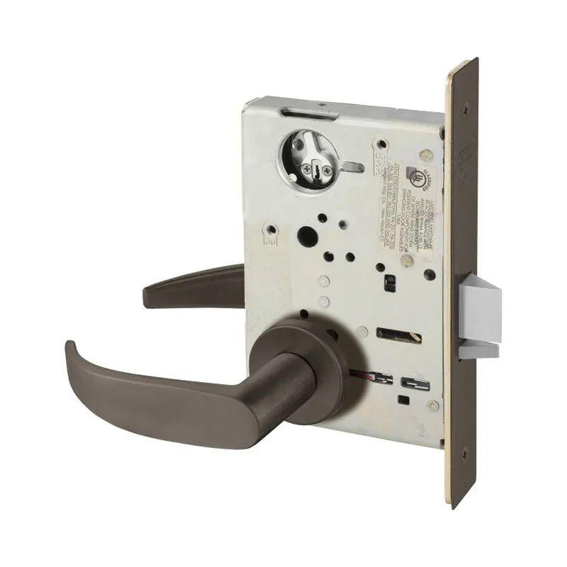 Sargent LC-8225-LNP Dormitory or Exit Mortise Lock, P - Lever, LN - Rose, Field Reversible, Less Cylinder