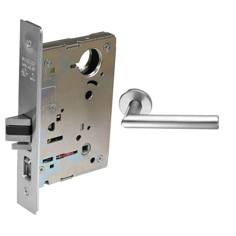 Sargent LC-8255-LNMI Office or Entry Mortise Lock, MI - Lever, LN - Rose, Field Reversible, Less Cylinder