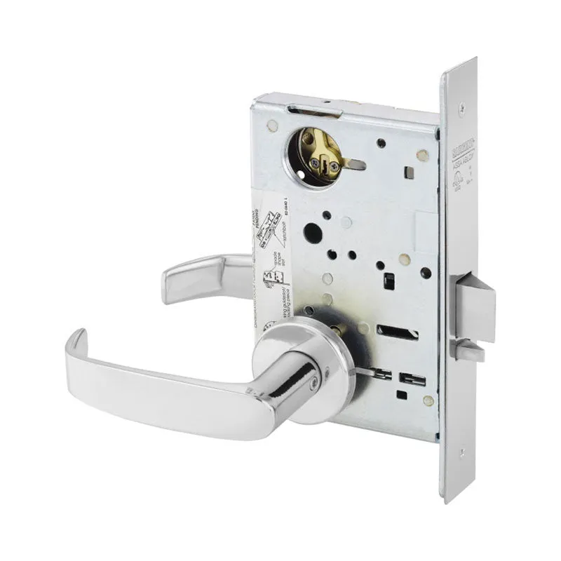 Sargent LC-8257-LNL Institutional Privacy Mortise Lock, L - Lever, LN - Rose, Field Reversible, Less Cylinder