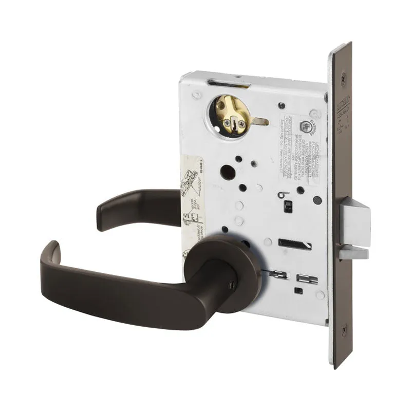 Sargent LC-8257-LNL Institutional Privacy Mortise Lock, L - Lever, LN - Rose, Field Reversible, Less Cylinder