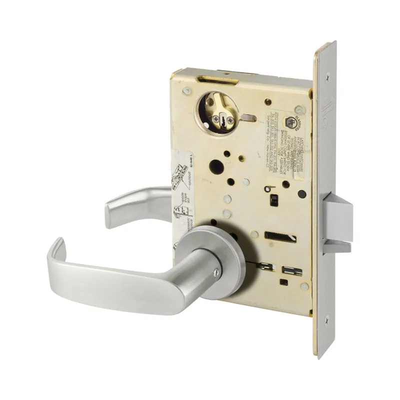 Sargent LC-8257-LNL Institutional Privacy Mortise Lock, L - Lever, LN - Rose, Field Reversible, Less Cylinder