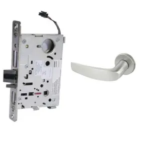 Sargent RX-8270-12V-LNB-26D Electric Mortise Lock, Fail Safe, Request to Exit, 12V, LA Keyway, LN Rose, B Lever, Field Reversible, Satin Chrome