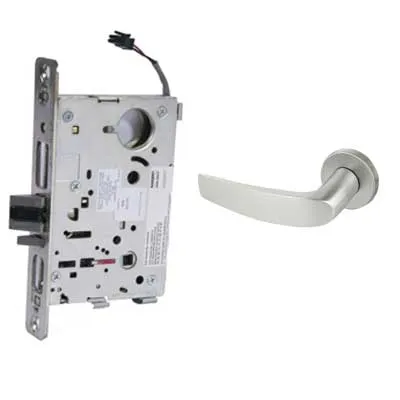 Sargent RX-8270-12V-LNB-26D Electric Mortise Lock, Fail Safe, Request to Exit, 12V, LA Keyway, LN Rose, B Lever, Field Reversible, Satin Chrome