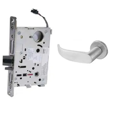 Sargent RX-8270-24V-LNP-26D Electric Mortise Lock, Fail Safe, Request To Exit, 24V, LA Keyway, LN Rose, P Lever, Field Reversible, Satin Chrome