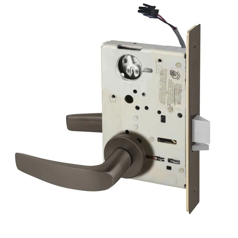 Sargent RX-LC-8204-12V-LNB Storeroom 12V Electrified Mortise Lock, LN Rose, B Lever, RX Switch, Less Cylinder