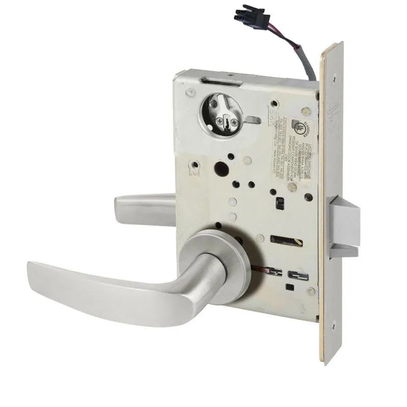 Sargent RX-LC-8204-12V-LNB Storeroom 12V Electrified Mortise Lock, LN Rose, B Lever, RX Switch, Less Cylinder