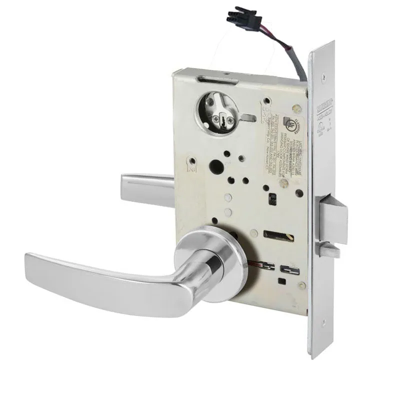 Sargent RX-LC-8204-12V-LNB Storeroom 12V Electrified Mortise Lock, LN Rose, B Lever, RX Switch, Less Cylinder